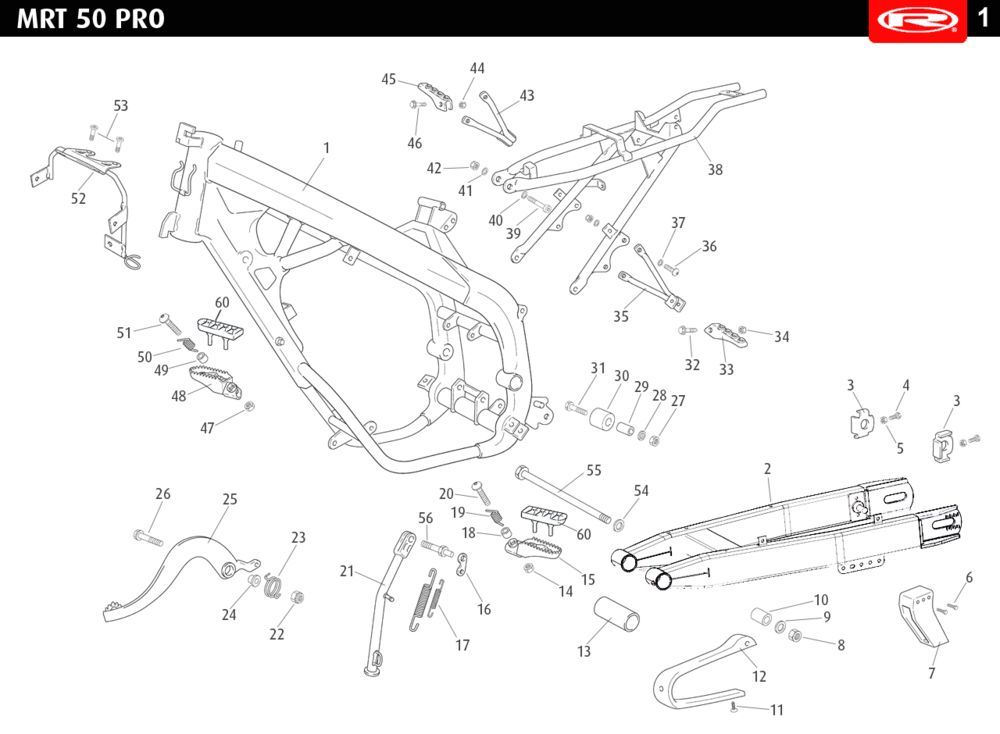 Frame Rieju MRT pro enduro wit 2010 2-takt