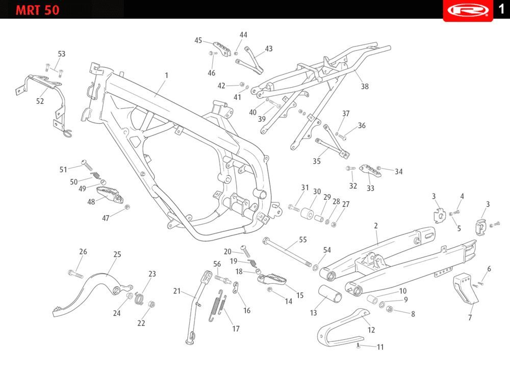 Frame Rieju MRT SM zwart 2010 2-takt