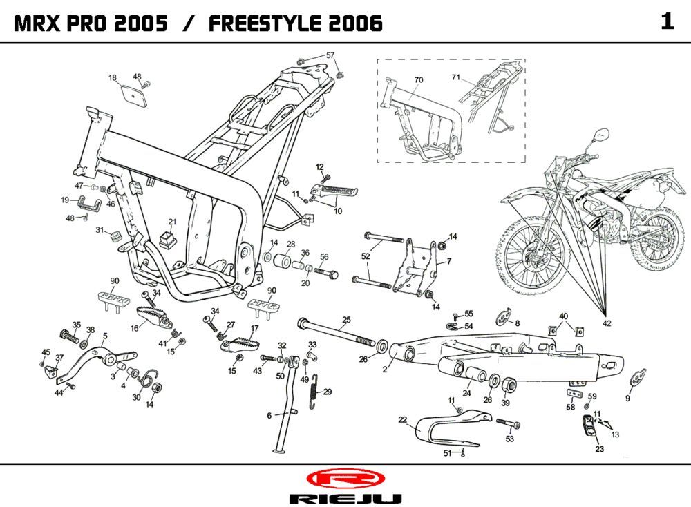 Frame Rieju MRX pro oranje 2006 2-takt