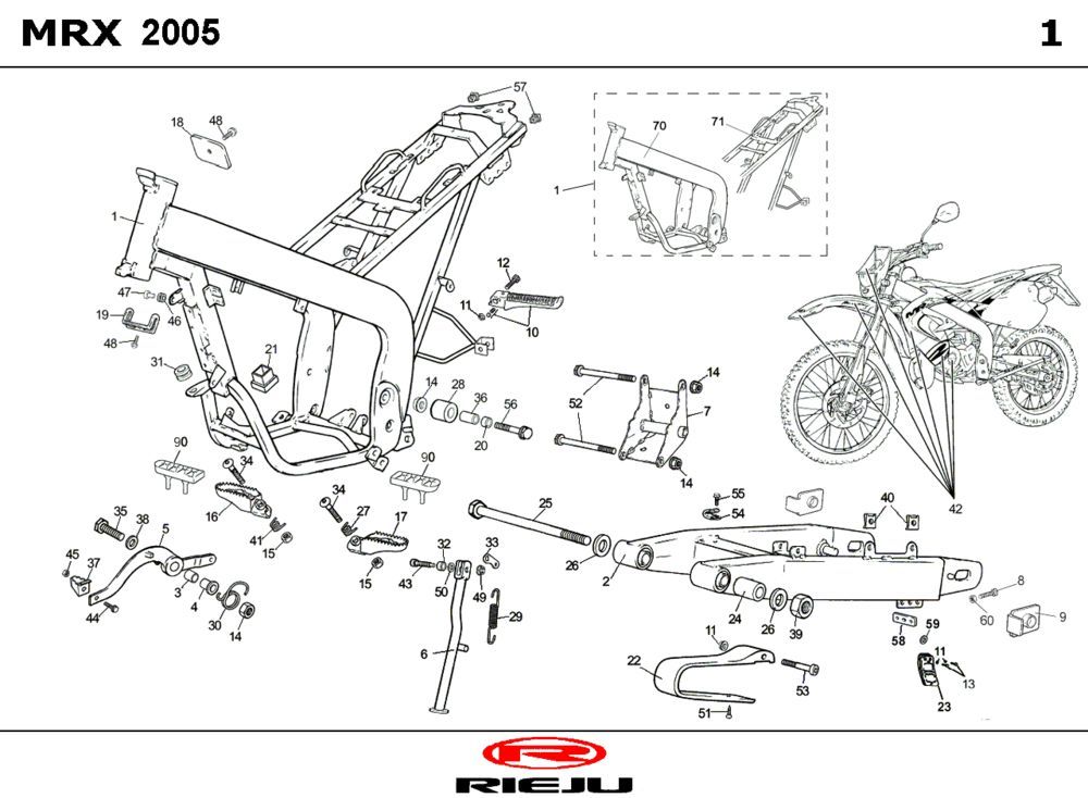 Frame Rieju MRX zwart 2006 2-takt