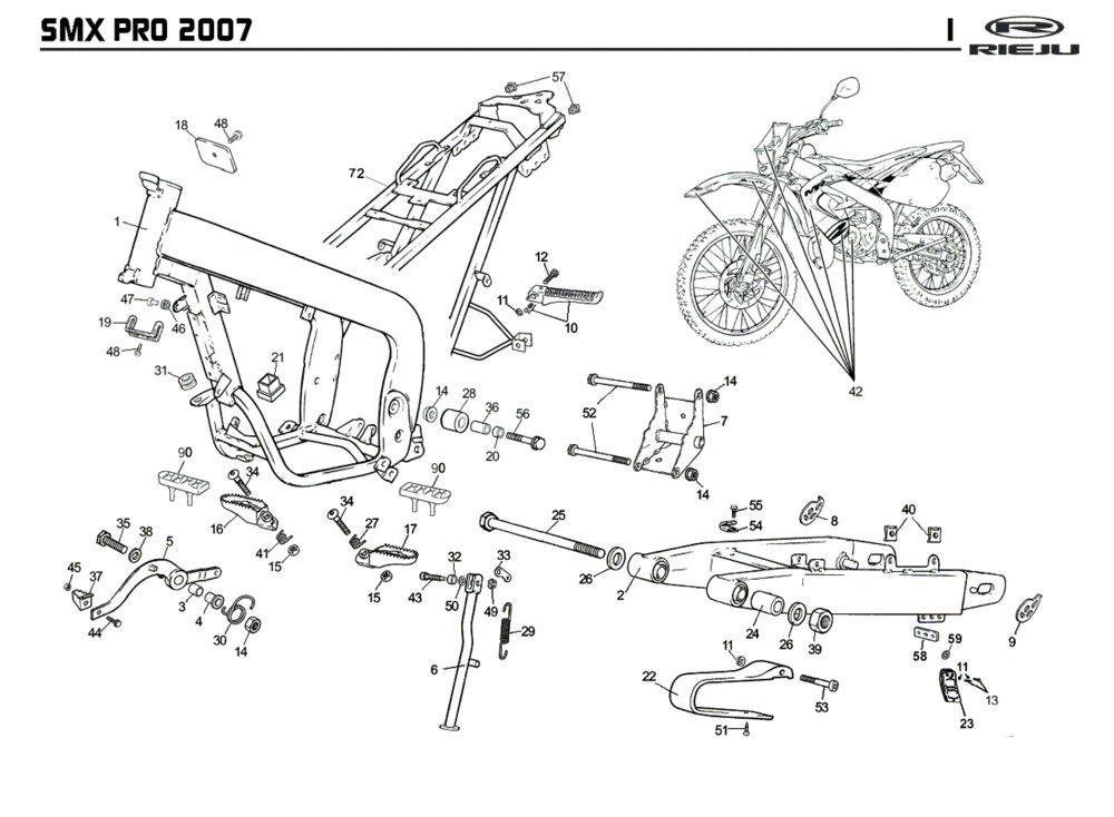 Frame Rieju SMX pro zwart 2008 2-takt