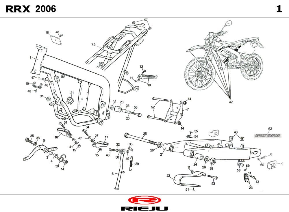 Frame Rieju Spike-x wit 2009 2-takt
