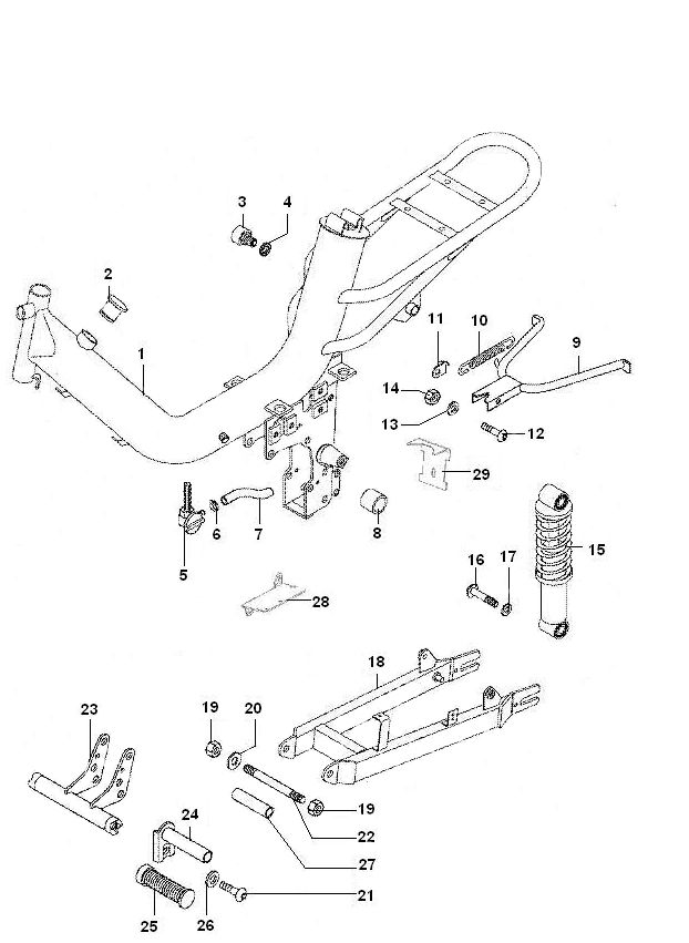 Frame Tomos Flexer Ex 50 2-takt Elektrische start
