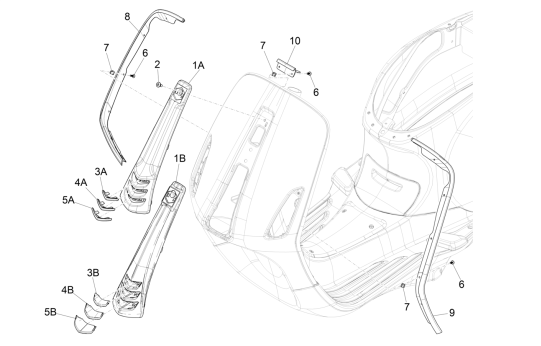 Frame Vespa Primavera 50 4-takt IGET 3V Euro 4 Blauw 289/A