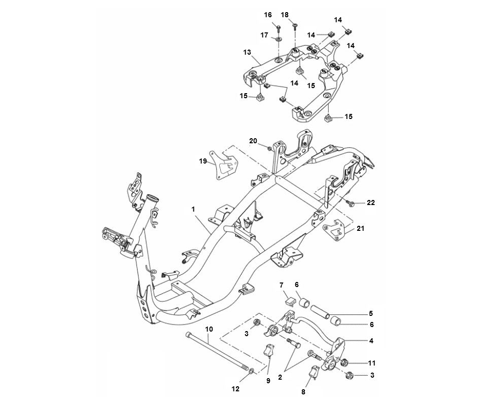 Frame Yamaha Aerox 4-takt 2014
