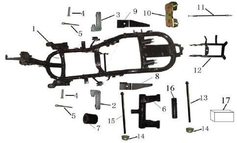 Framedelen AGM LX zwart