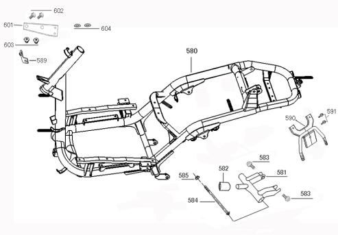 Framedelen Benzhou ZN50QT-36 zwart