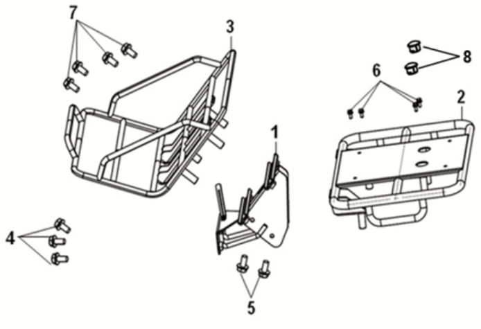 Front carrier/ rear carrier Sym E-XPRO 45KM/U 2020-2021