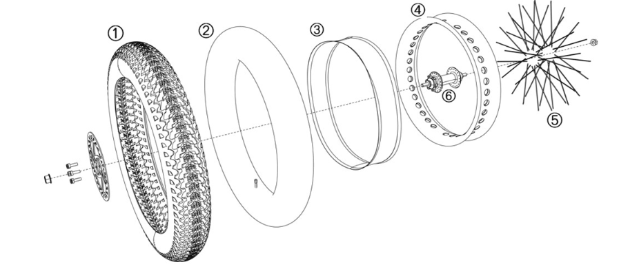 Front wheel set Yadea Trooper 01 Fatbike