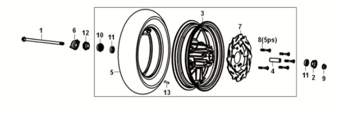 Front Wheel Sym E-XPRO 45KM/U 2020-2021