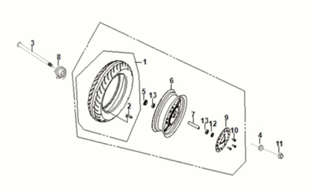 Front wheel Sym Orbit III 50 E5