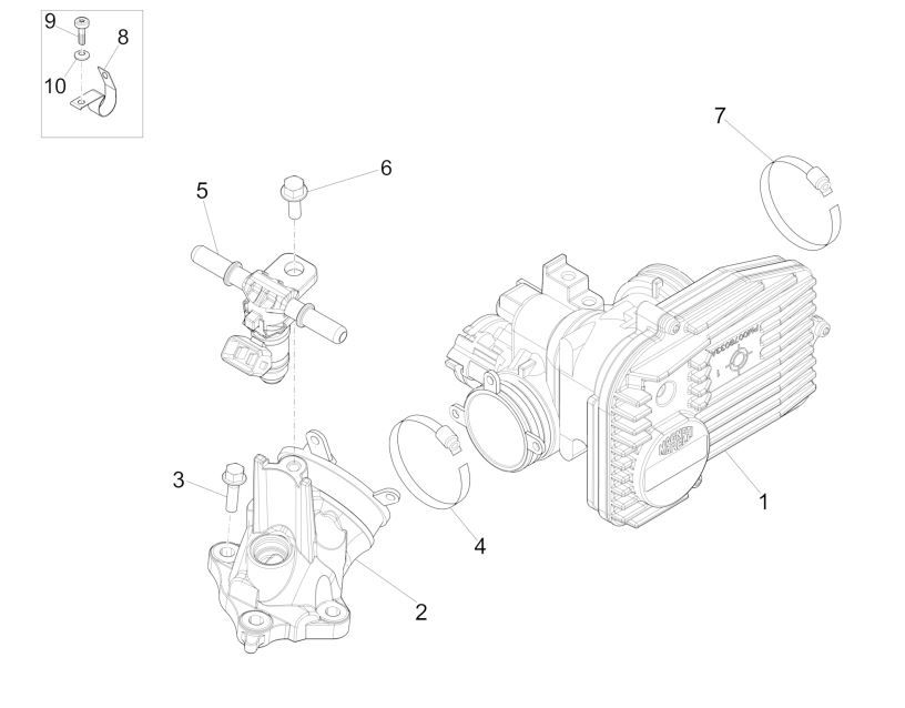 Gasklephuis - Injector Vespa GTS 125 IE