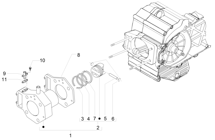 Cilinder - Zuiger Piaggio MP3 500 LT Business 2014-2016