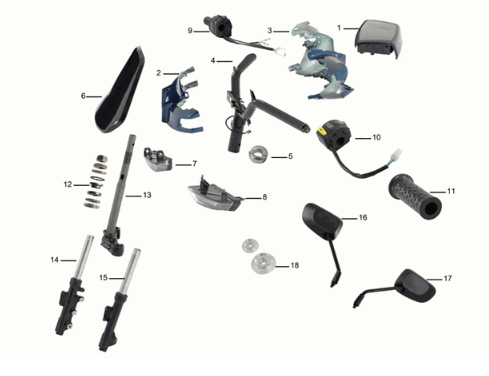 Handlebar / front fork Yadea C1S