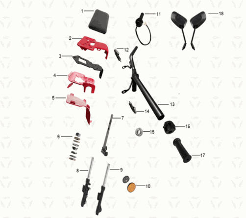 Handlebar / front fork Yadea Y1S