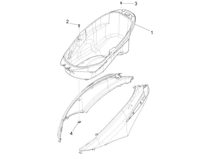 Helmbak Piaggio New Fly 4-takt 4V