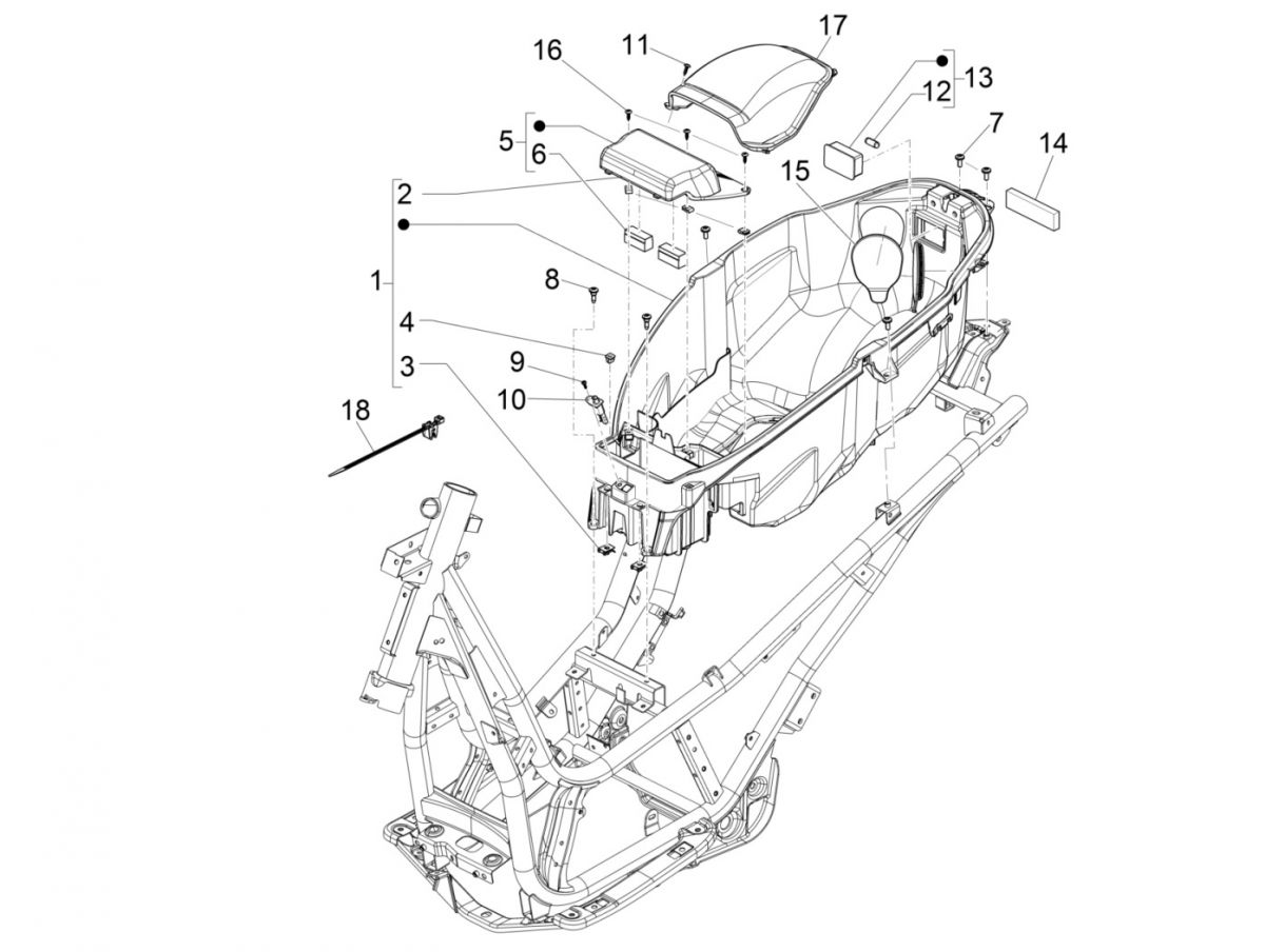 Helmbak Piaggio Beverly 300 IE ABS Euro 4 2016-2020