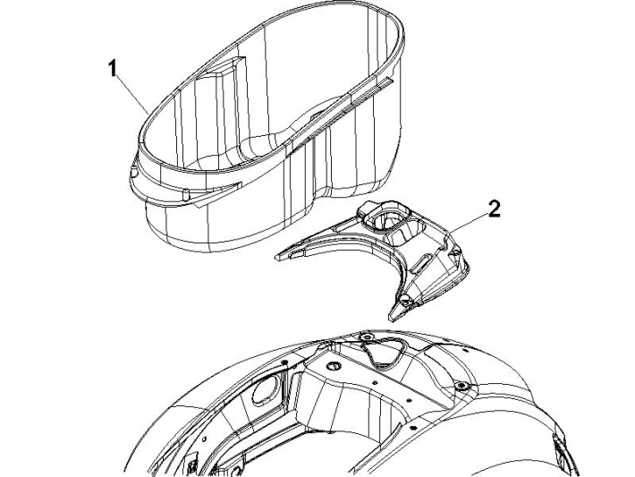 Helmbak Vespa GTS 250 ie 2005-2009 (met ABS)