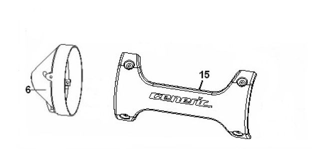 Hitteschild uitlaat Generic Roc 50 2-takt 2010 zilver