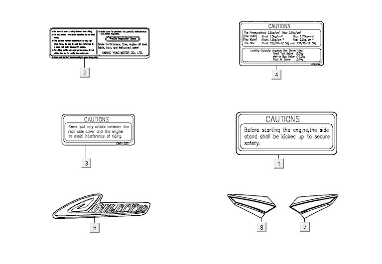 Emblemen - Stickers Kymco Agility 10' 4-takt silver