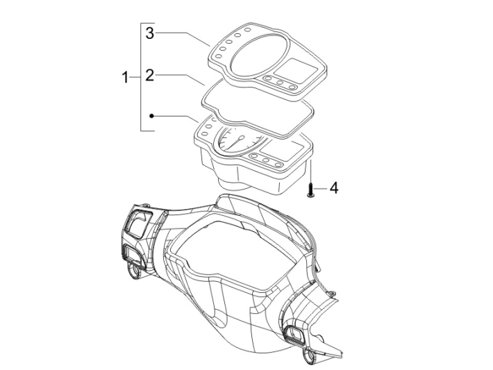 Kilometerteller - Cockpit Gilera Runner 50 SP 50 2-takt LC 2010-2017
