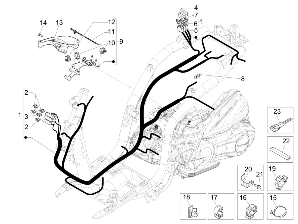 Kabelboom Piaggio Liberty 125 IGET 3V IE ABS Euro 4 2015-2019