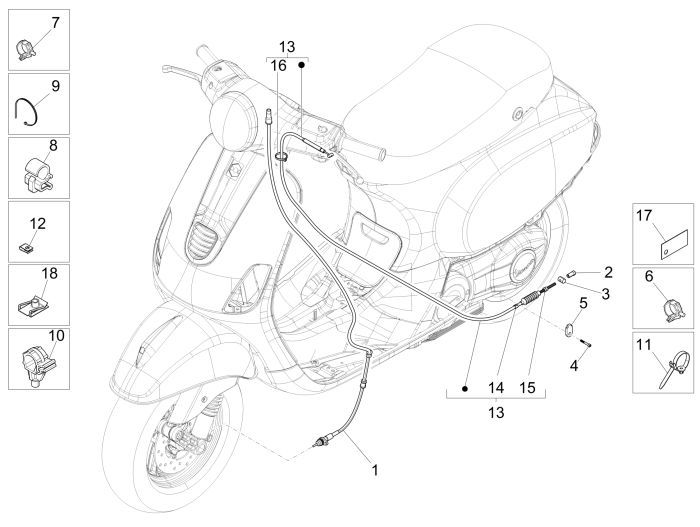 Kabels Vespa LX 50 4-takt 4V 45km/u