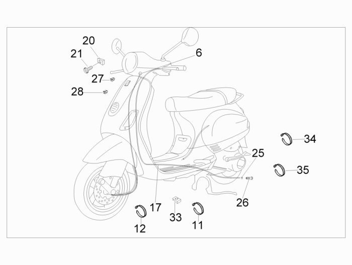 Kabels Vespa LXV 4-takt 2V 25km/u