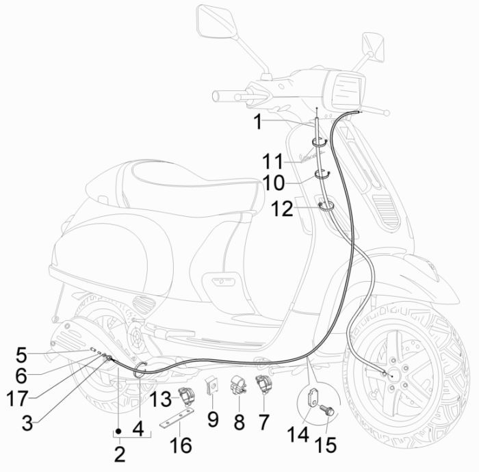Kabels Vespa S 50 4-takt 4V AC