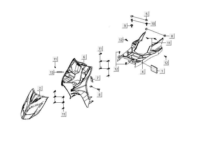 Kappen - Beplating Kymco Delivery 4-takt zwart