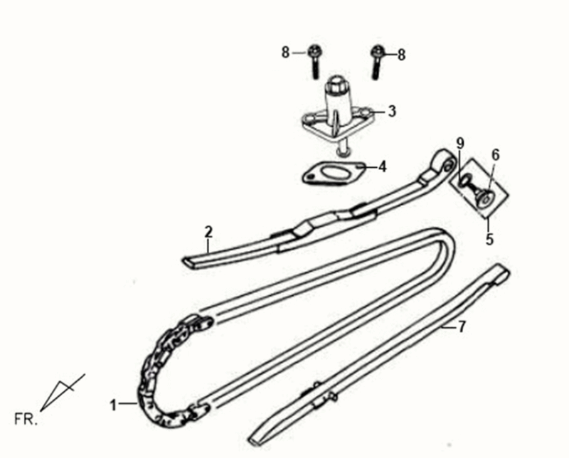 Nokkenas - Distributieketting - Kettinggeleiders Sym Fiddle White WH8018P