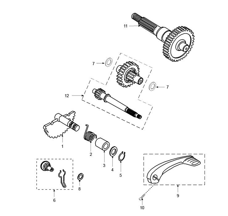 Kickstarteras - Kickstartpedaal - Tandwielen Peugeot Vivacity 2 50 2-takt AC Euro 2