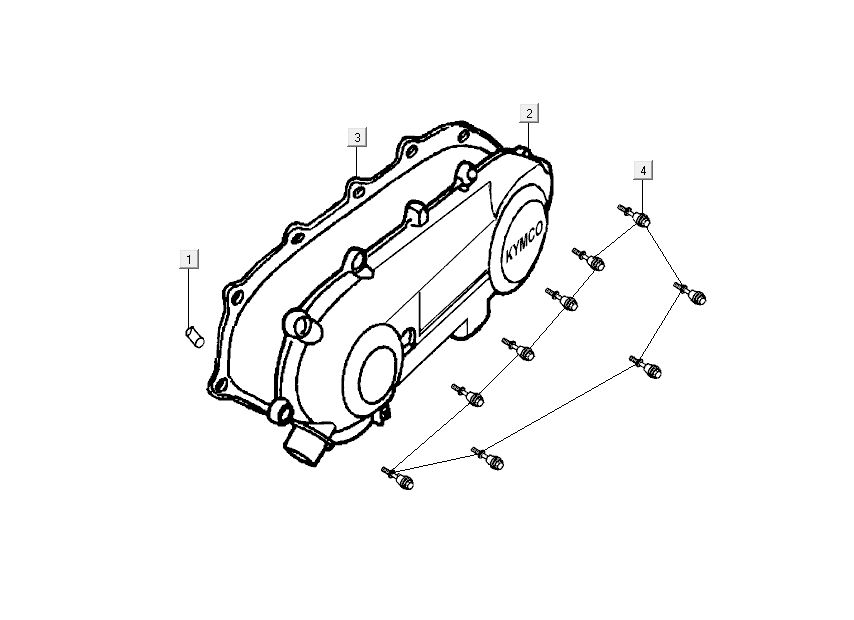 Carterdeksel Kymco Grand Dink 2-takt Zilver