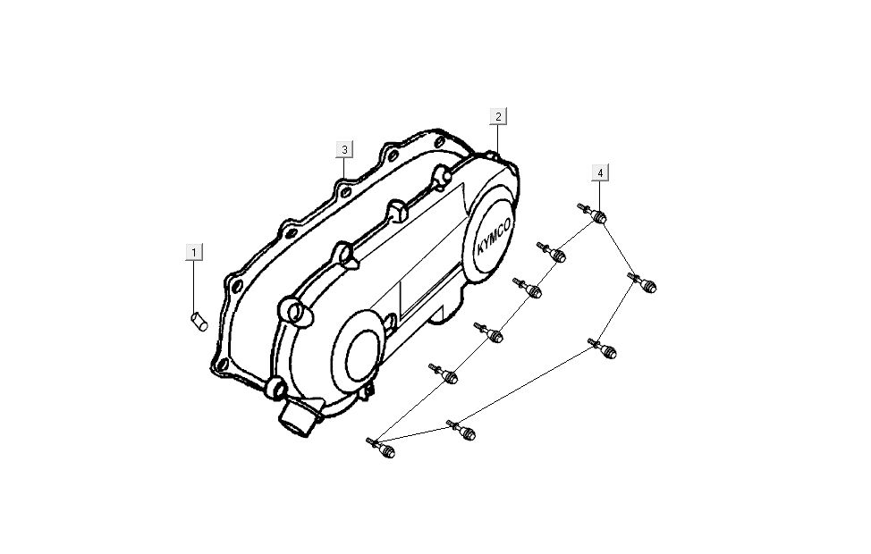 Carterdeksel Kymco Super9 50 2-takt AC nieuw model zilver - zwart