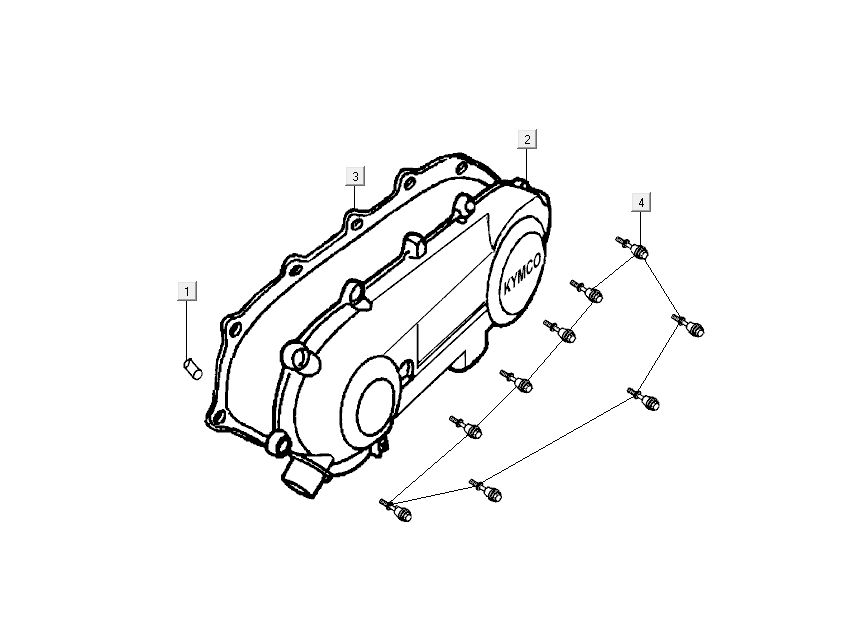 Carterdeksel Kymco Super9 50 2-takt AC oud model matzwart zilver