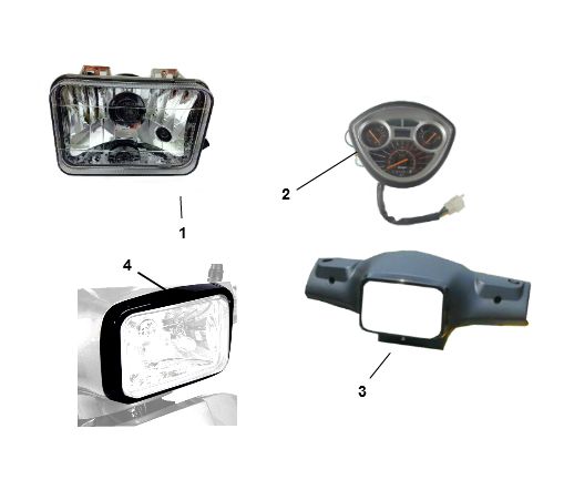 Kilometerteller- Koplamp - Stuurkappen Riva Sport VX50S 4-takt