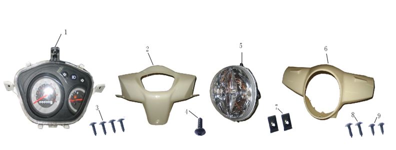 Kilometerteller- Koplamp - Stuurkappen Turbho CX 50 4-takt