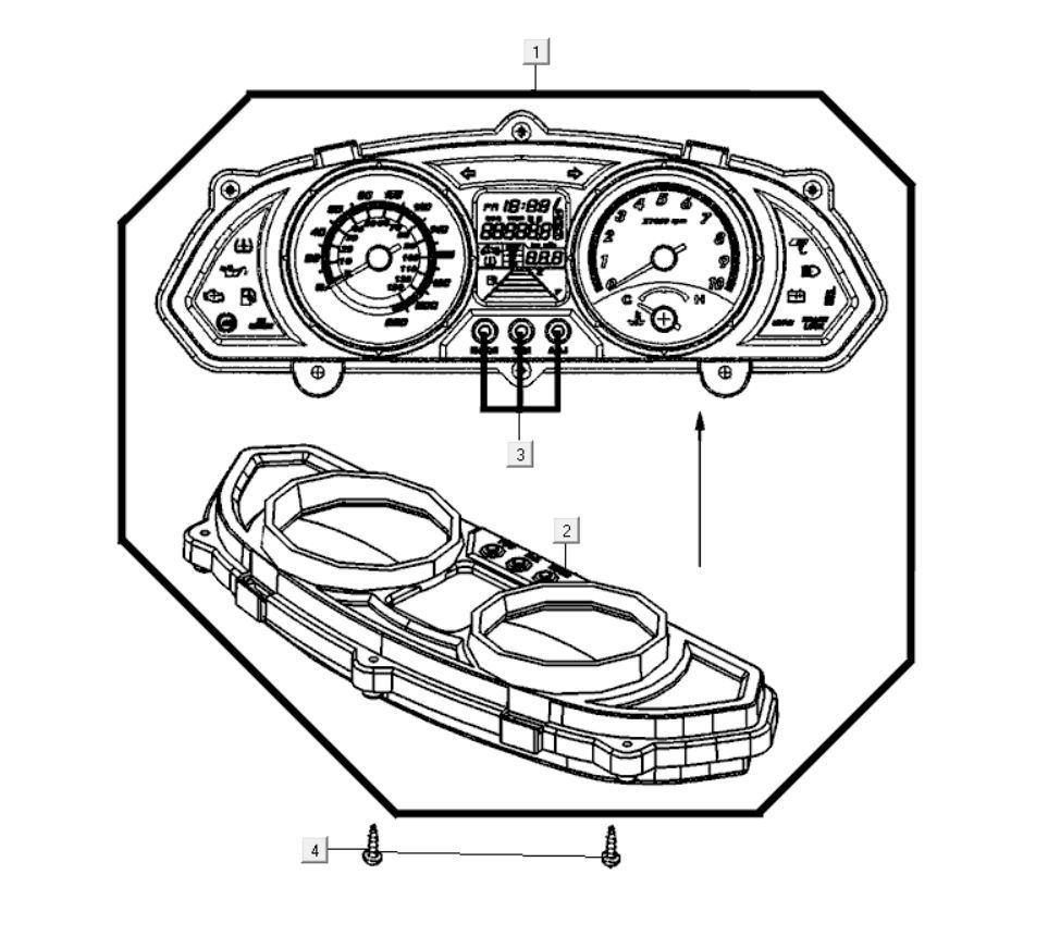 Kilometerteller - Cockpit - Kilometertellerkabel Kymco Myroad 700i