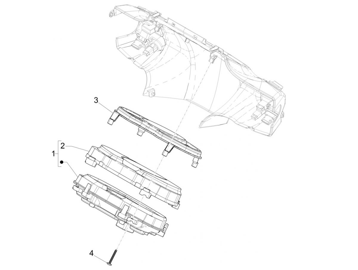 Kilometerteller - Cockpit Piaggio Medley 125 IE ABS Euro 4 2016-2019