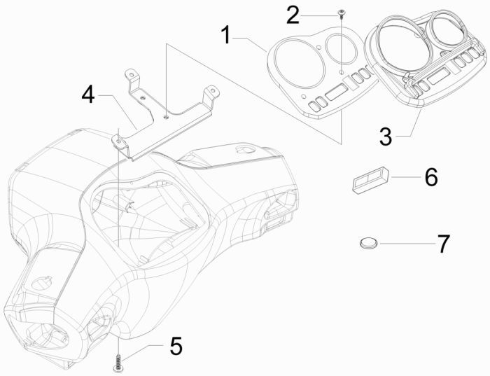 Kilometerteller - Cockpit Vespa S 50 4-takt 4V AC