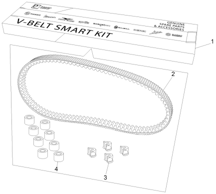 Kit v-snaar - Variateurrollen MP3 500 LT Sport 2014-2016