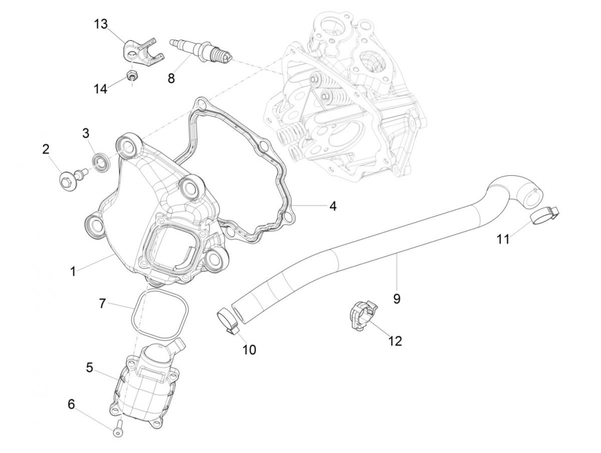 Kleppendeksel Piaggio Beverly 300 IE ABS Euro 4 2016-2020