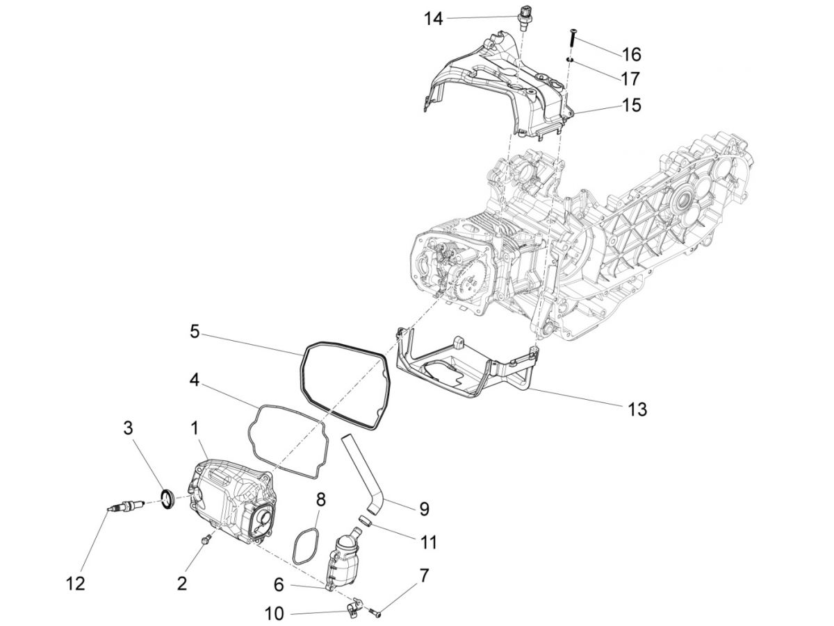 Kleppendeksel Piaggio Liberty 125 IGET 3V IE ABS Euro 4 2015-2019