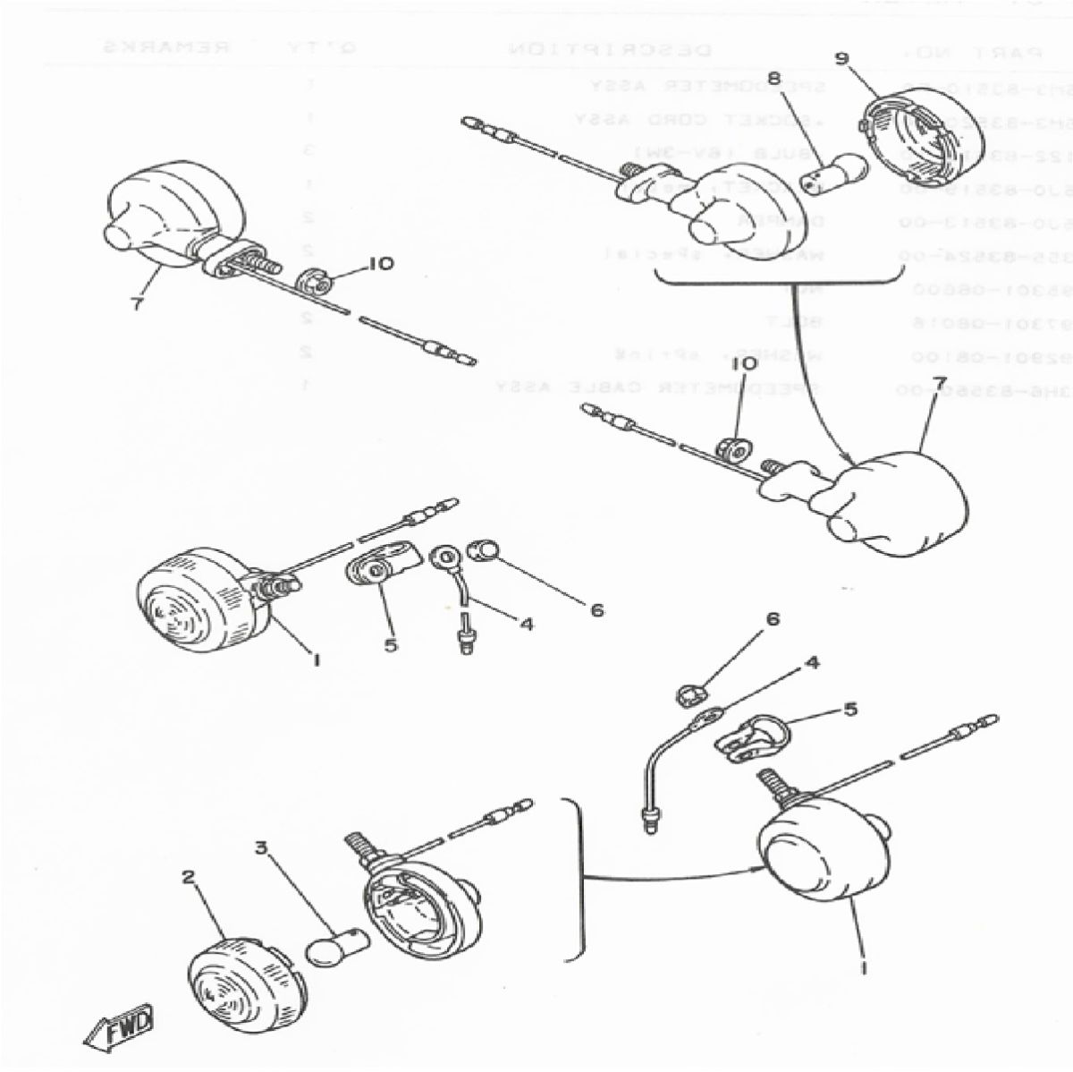Knipperlichten Yamaha DT-50 MX