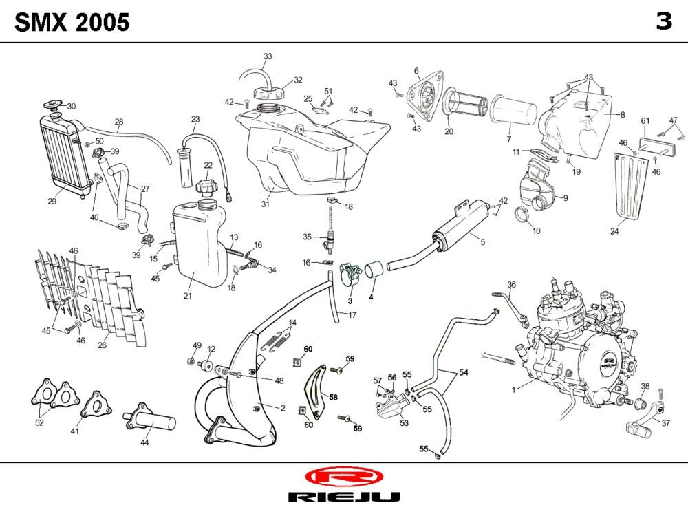 Radiateur - Koeling - Benzinetank- Uitlaat Rieju SMX zwart 2006 2-takt