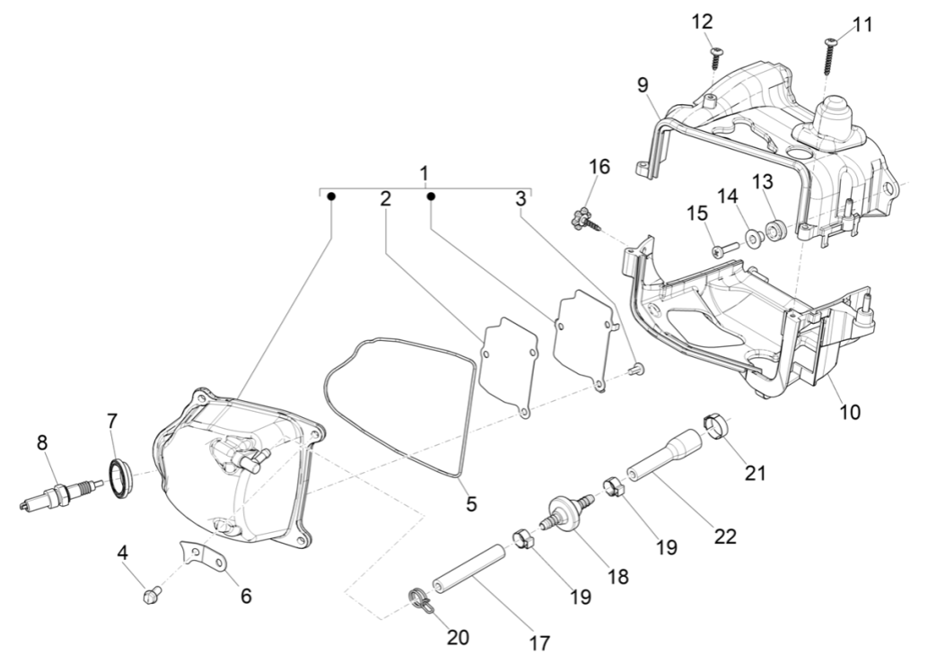 Kleppendeksel - Bougie Piaggio Liberty 50 4-takt AC IGET 3V Euro 5
