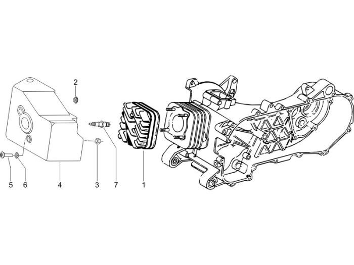 Cilinderkop - Bougie Vespa S 50 2-takt AC