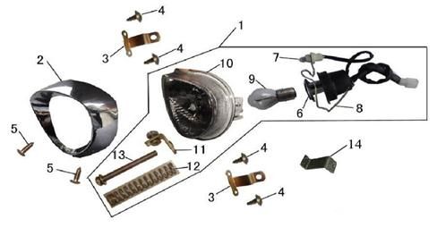 Koplamp AGM LX zwart