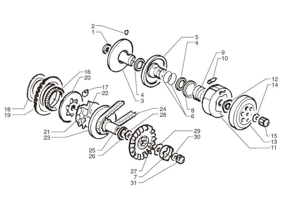 Variateur - Koppeling - V-snaar Beta Ark-k 50 2-takt AC zwart