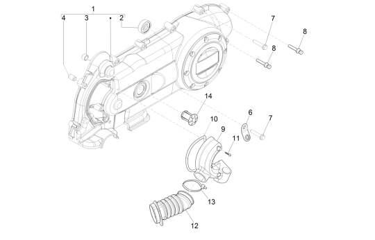 Carterdeksel Vespa Primavera 50 4-takt IGET 3V Euro 4